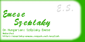 emese szeplaky business card