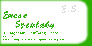 emese szeplaky business card